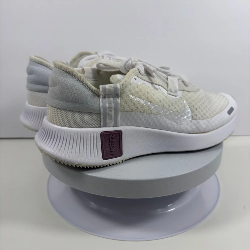 Nike Repel Womens Running Shoes White Silver Burgundy Reflective Sneakers 9